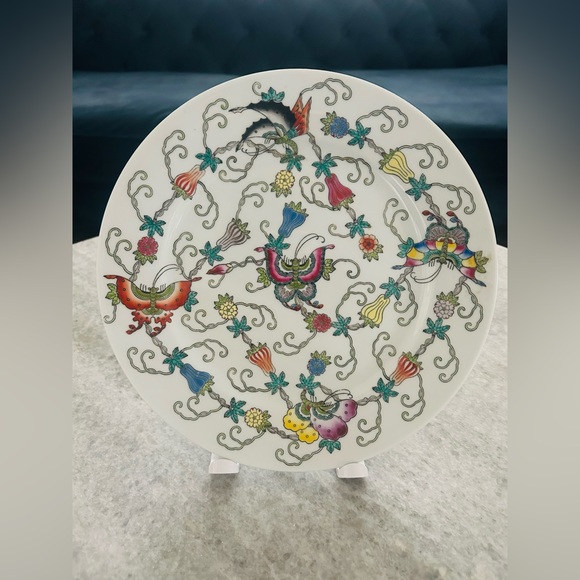 🛑SOLD🛑 Vintage Set of 4 Mid Century Jingdezhen Zhongguo Butterfly Dinner Plates - Picture 2 of 6